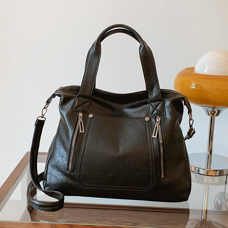 Однотонная деловая сумка большого размера — фото 8