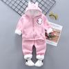 Winter Baby Kids Clothing Sets Cartoon Toddler Boys Girls Warm Hooded Coats Pants Suit Kids Thick Tracksuit Clothes Set