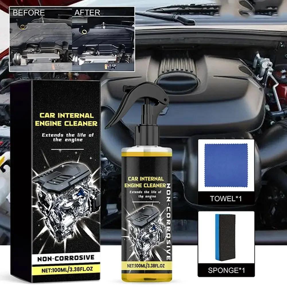 Internal Engine Cleaner 100ml Engine Cleaner Automotive Care Non-Greasy Car Interior Cleaner For Carpets Fabrics Glass Wood