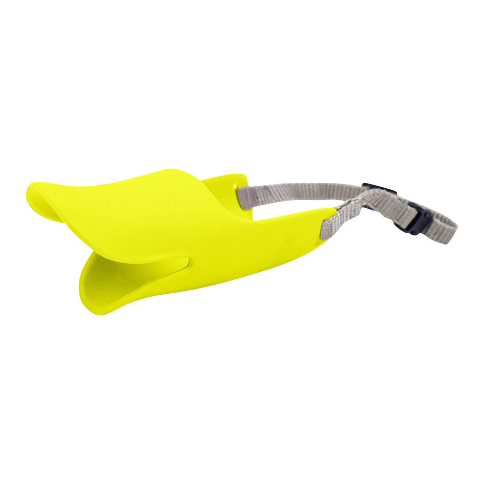 

Чехлы для рта собаки в форме утконоса, тихие маски для морды, силиконовый чехол для рта с регулируемым ремешком для маленьких и средних собак, предотвращающий лай S жёлтый