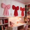 6 Piece Giant Valentine Bow DIY Kit for Wall Door Window Party Home Decor Includes Materials for Six Large Reusable Bows