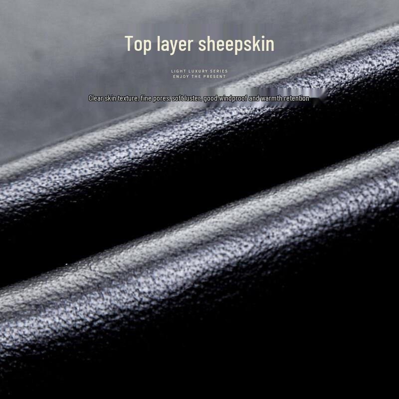 Men's Padded Lambskin Stand Collar Leather Jacket