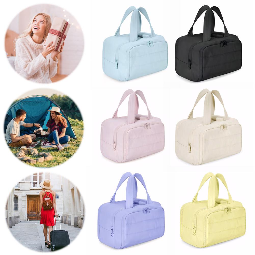 Cosmetic Bags with Large Opening Waterproof Portable Pouch Travel Toiletry Bag for Women Accessories Essentials Toiletries