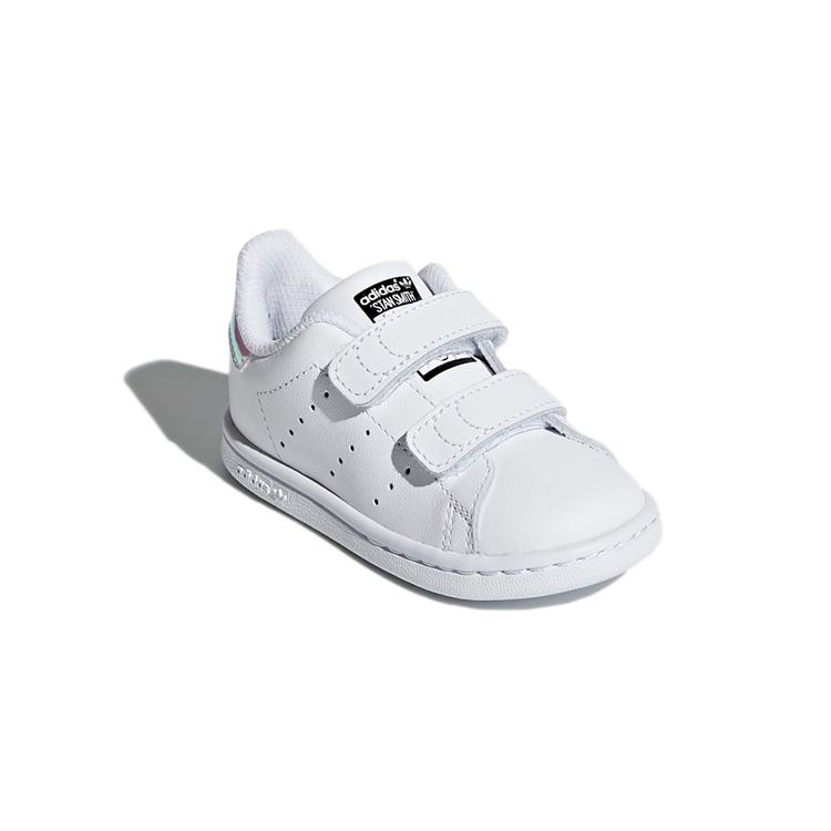 Adidas Originals Stan Smith Series Casual Comfortable Durable Low-Top Walking Shoes Baby Shoes White Silver AQ6274