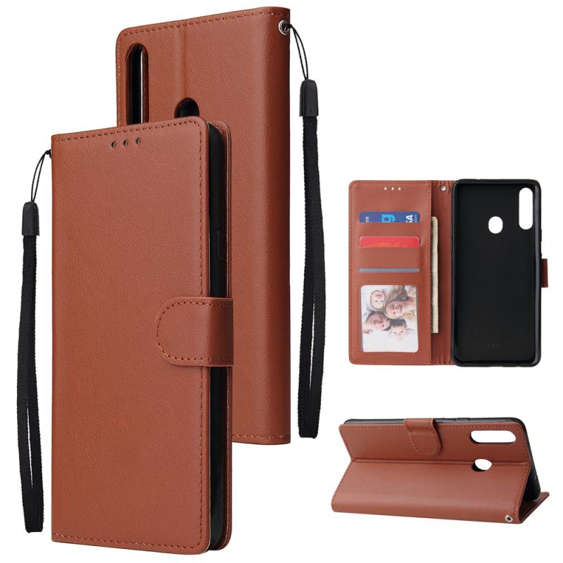 For Samsung A10S A20S Cellphone Cover Mobile Phone Shell Buckle Closure Cards Slots PU Leather Smart