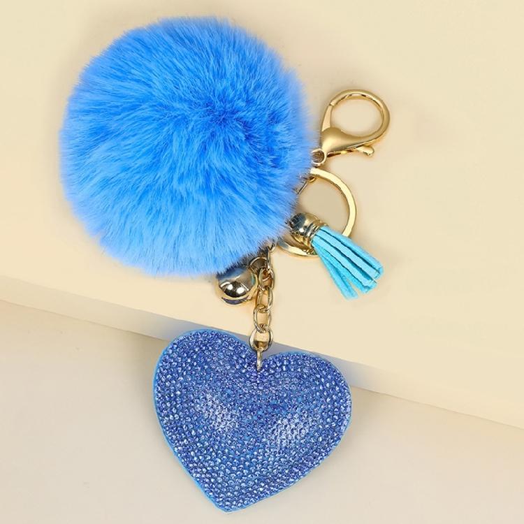 Adorable Mini Heart Key Ring Decorated With Beads And Metal Fringes Decoration Keychain Ornament Bag Hanging Charm