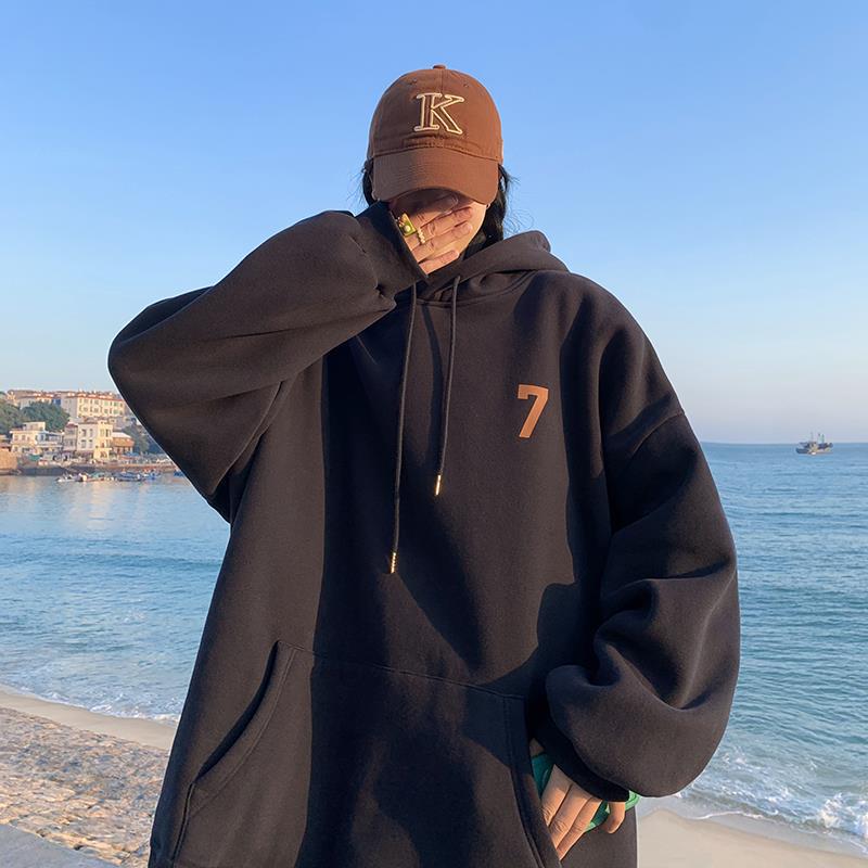 Ανδρική Γκρι Βαριά Φούτερ με Κουκούλα - Μοντέρνο Φαρδύ Hip-Hop Μπουφάν για Φθινόπωρο/Χειμώνα 2022