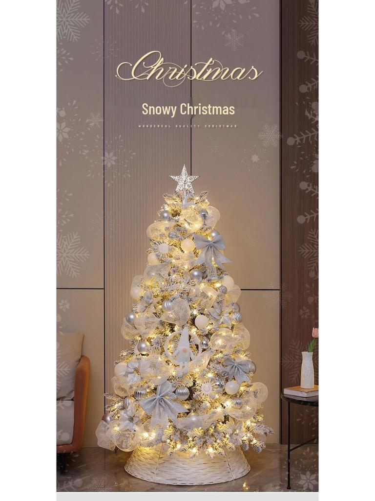 2M Luminous White Flocked Christmas Tree for Home or Window Decoration