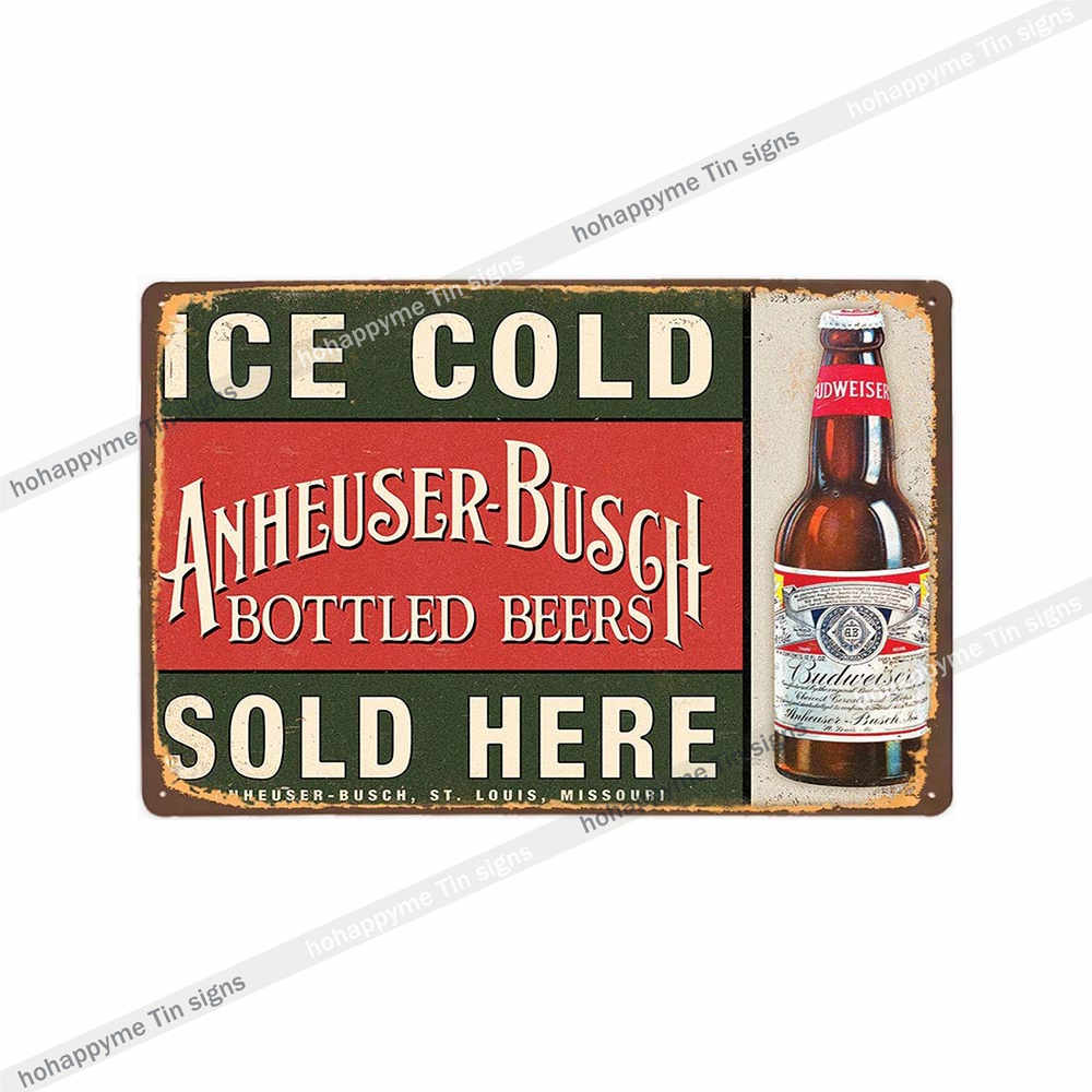 Home Decor Vintage Metal Poster Alcohol Brewing Beer Plates Decorative Bar Pub Club Wall Tin Painting Retro Plaque 20x30cm