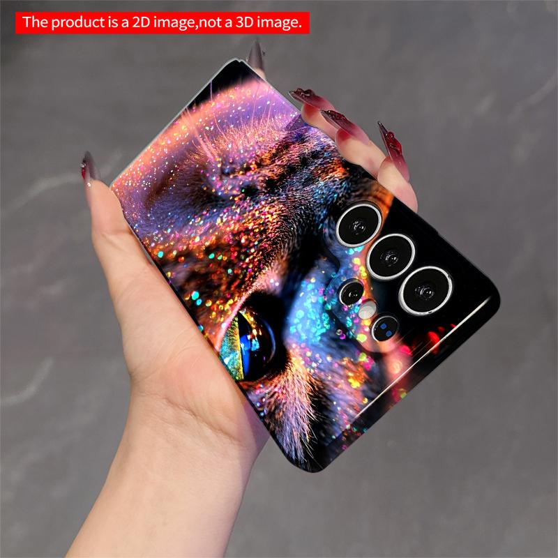 2DFlat Samsung Phone Case Glitter Cat Eye Magic Applicable To Galaxy S22 S23 S24 S25ULTRA S26 A12 A13 A14 A15 A16