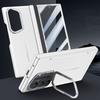 For Samsung Galaxy Z Fold7 5G Case Leather+PC Phone Cover with HD Tempered Glass Film,Lens Kickstand