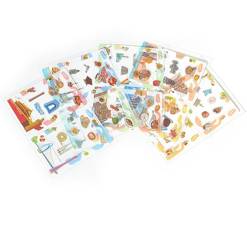 10Pcs/Set City Landmark Photo Paper Decoration for Polaroid/Fujifilm Instant Camera