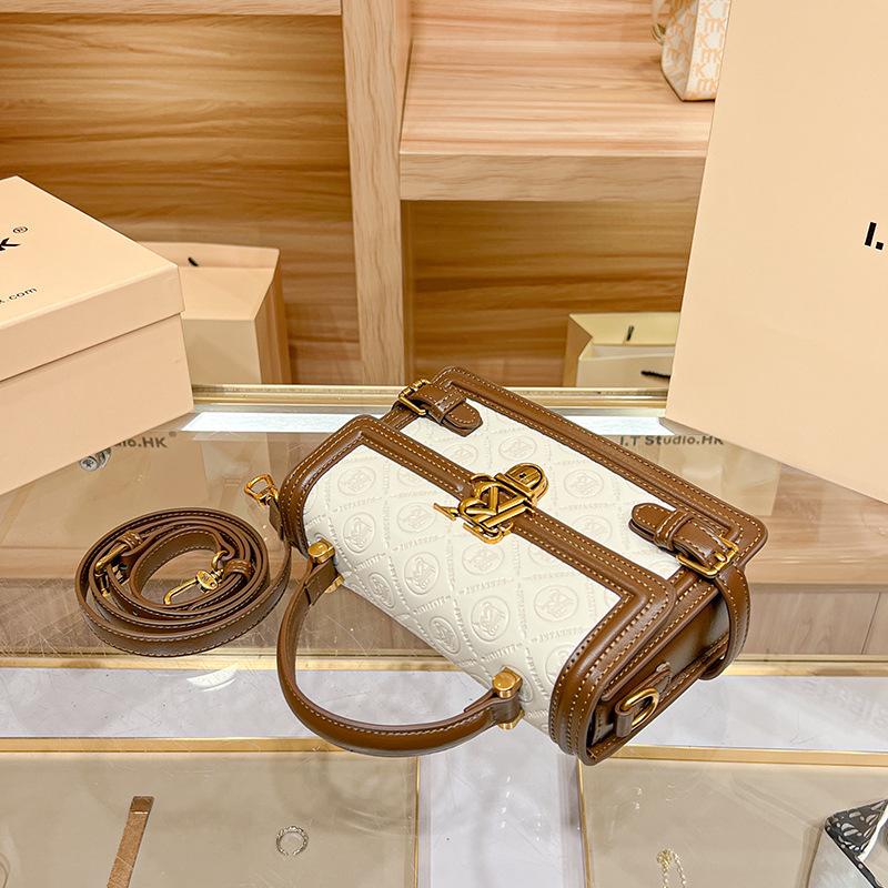 Simple Genuine Leather Handheld Women's Bag Small Square Bag 2023 New Trend Versatile Fashion Niche One-shoulder Crossbody Bag Summer
