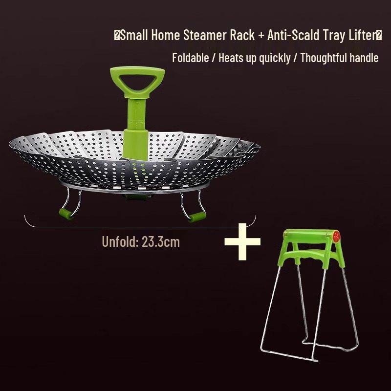 Stainless Steel Foldable Steamer Basket for Vegetables and Bread Cooking