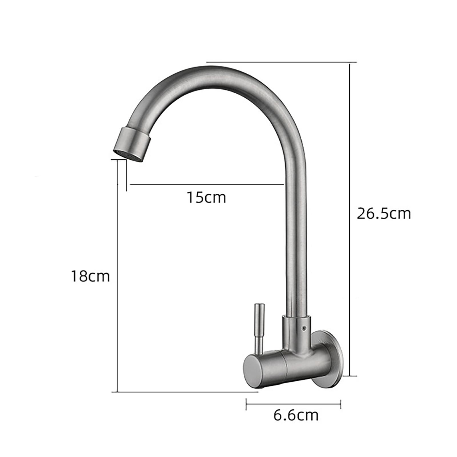 Kitchen Sink Faucet, Brushed Nickel Single Hole Bathroom Sink Faucet, Utility Kitchen Small RV Campers Faucet Big Bend 3008