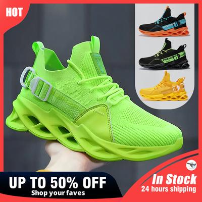 Moda Męskie Buty Sneakersy Moda Oddychające Buty do Biegania na Platformie Męskie Siateczkowe Sportowe Lekkie Unisex Damskie Casualowe Żółte Wulkanizowane Buty Męskie