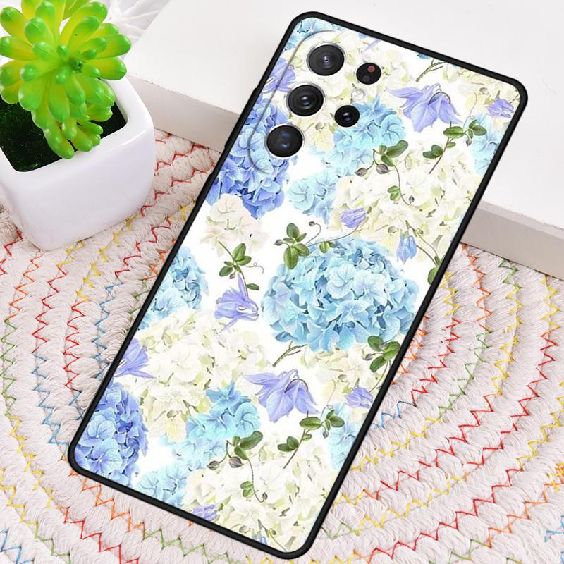 Blue Flower Phone Case for Samsung Galaxy note 10 pro S26 Ultra S23 S24 FE S25 S21 S22 PLUS shockproof Cove