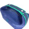 HERMES Bridea Black GM pouch vanity bag H logo Hand Bag cotton blue/Green