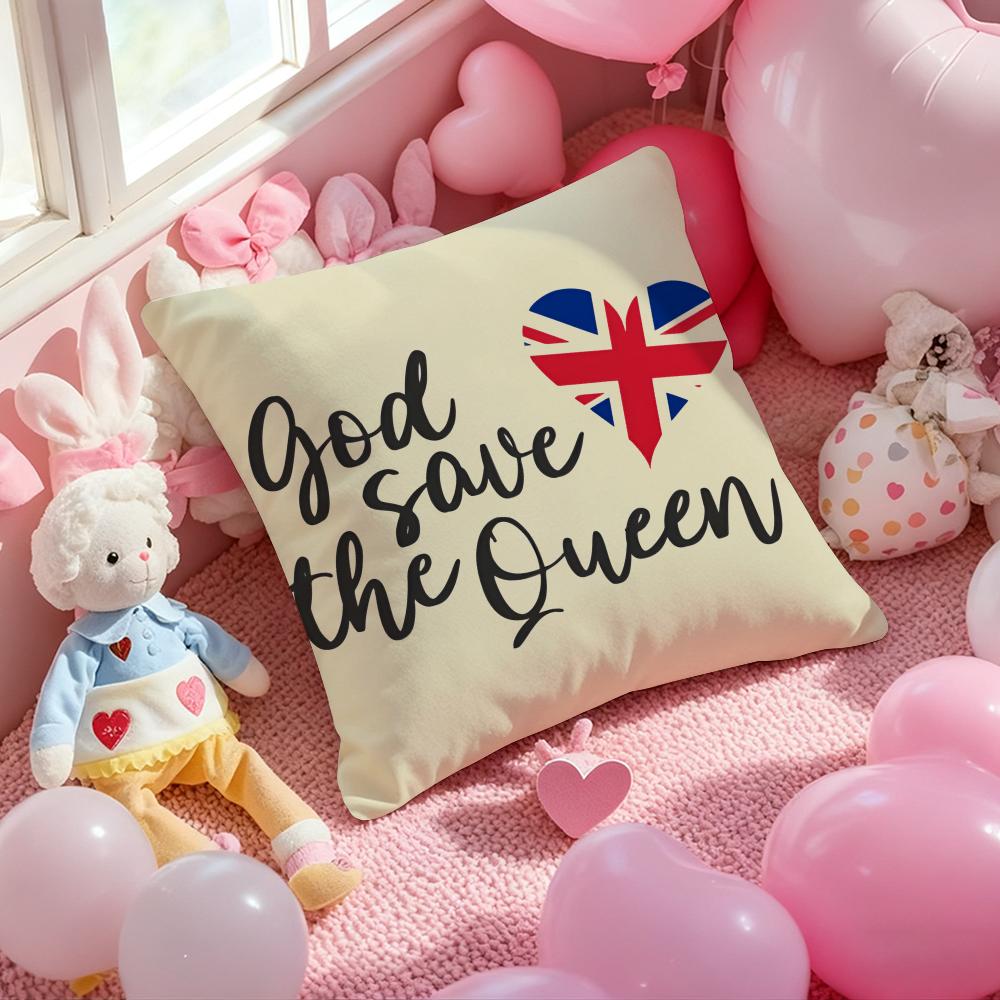 S-Save the Q-Queen Fashion Cushion Cover Pattern Printed Pillowcase for Living Room Sofa Cushion Cover & Bedroom Decor
