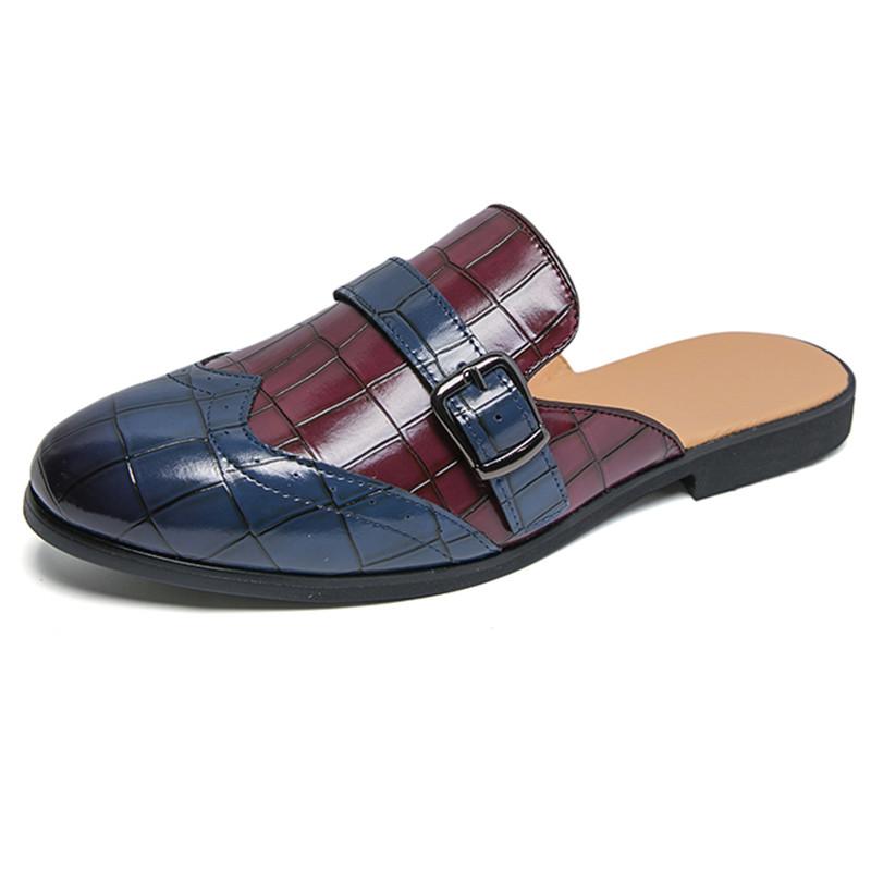 

Роскошные Новые Дизайнерские Мужские Полуботинки из Патентной Кожи с Узором Крокодила Для Мужчин Мюли Сандалии Повседневная Обувь Слайды Лоферы Тапочки 38