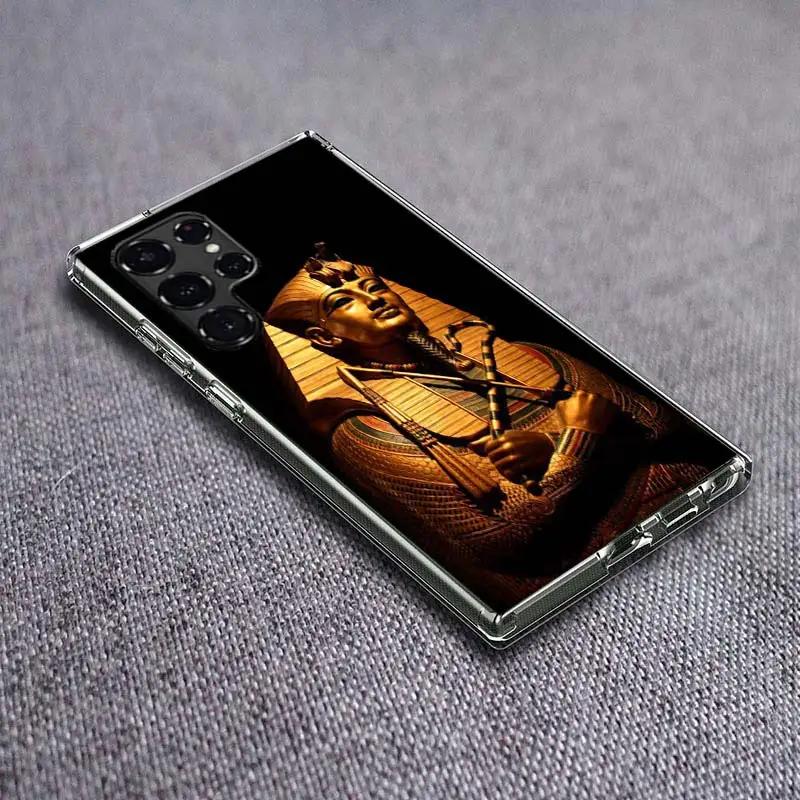 Ancient Egypt Egyptian God Horus Kemetic Heru Clear Phone Case for Samsung Galaxy S21 Plus S24 S23 S20 FE S22 S26 Ultra S25 Edge