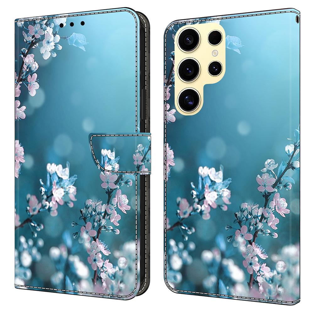 

Чехол для Samsung Galaxy S25 Ultra 3D узор Кожа PU Кошелек Чехол для телефона с подставкой Plum Blossoms