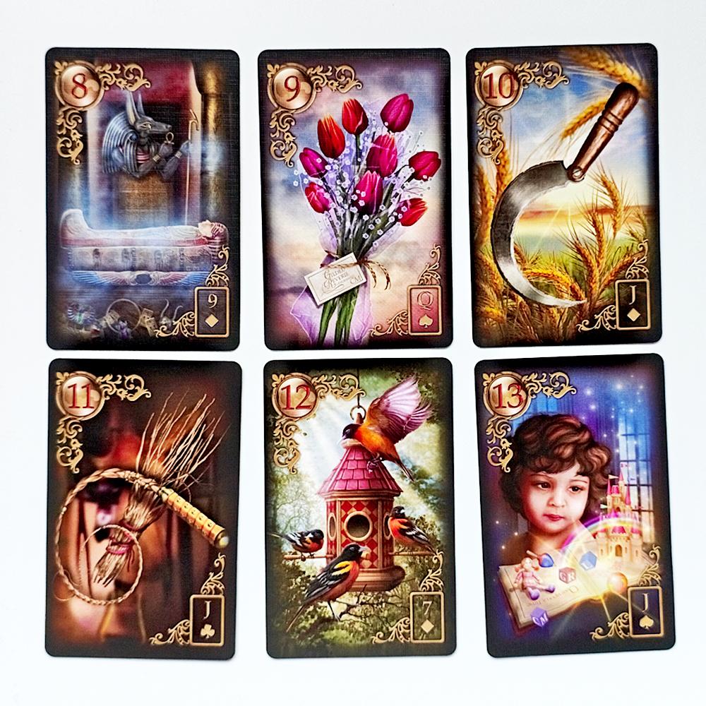 36 Stück Lenormand Karten Gedruckt auf 350 g/m² Doppelt geprägtem Karton Gilded Reverie Lenormand Deck