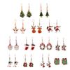 1 Pair Christmas Earrings Santa Claus Wreath Accessory Deer Socks Dangle Earrings for Christmas