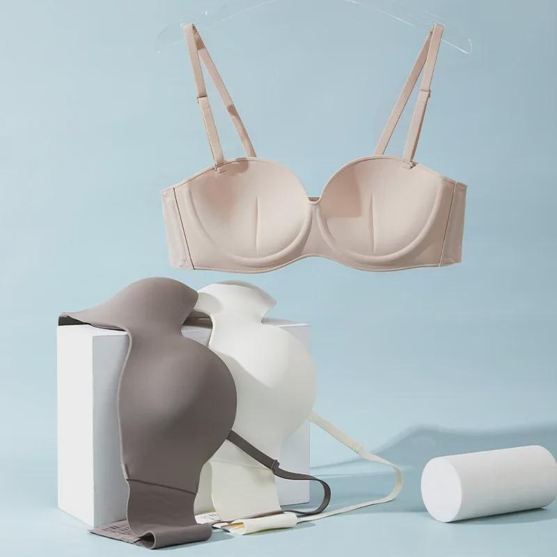 Sleek Strapless Non-Slip Tube Top Bra: Invisible, Seamless, and Supportive Without Underwire
