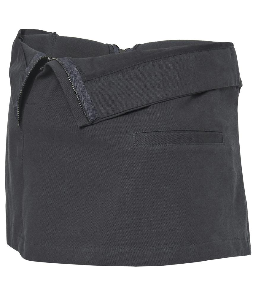 Peulleeoeob Asymmetrical Folded Skirt (Fl-272_Dark Gray)
