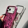 For iPhone 17 Pro Case Wrinkled Glossy Electroplated TPU Phone Back Cover