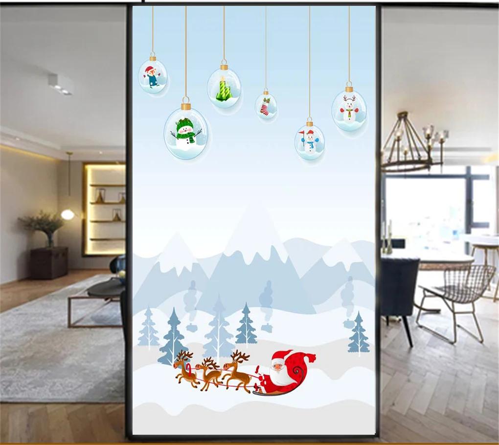 

Static Cling Privacy Windows Film Decorative Christmas Stained Glass Window Stickers Frosted Window Cling (as the picture,40x60cm WxH)