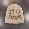Funny Graffiti Jacquard Knit Beanie Unisex Graffiti Pattern Skull Cap Hip‑Hop Street Style Warm Winter Knitted Hat