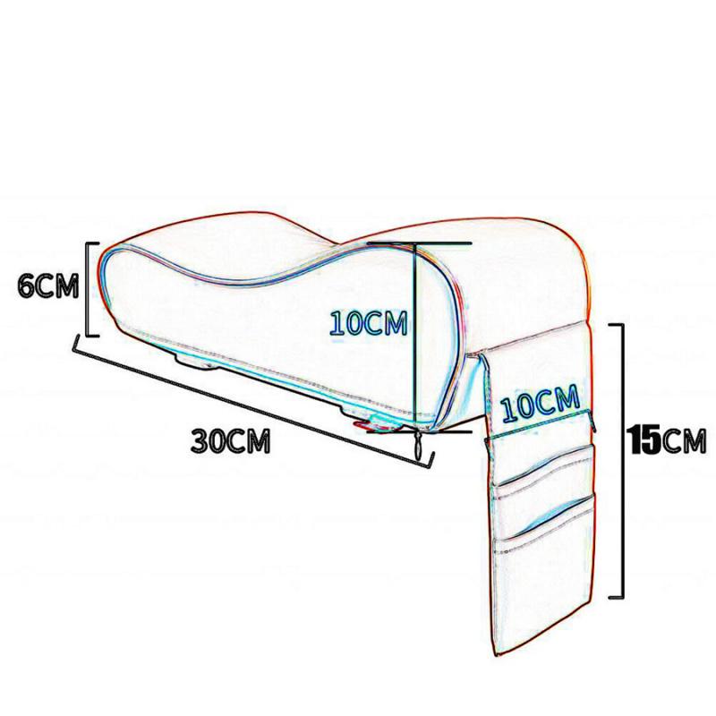 Neu 1 Stück Auto Mittelkonsole Box Armlehnenpolster Schwarz PU-Leder Weiches Kissen Universal