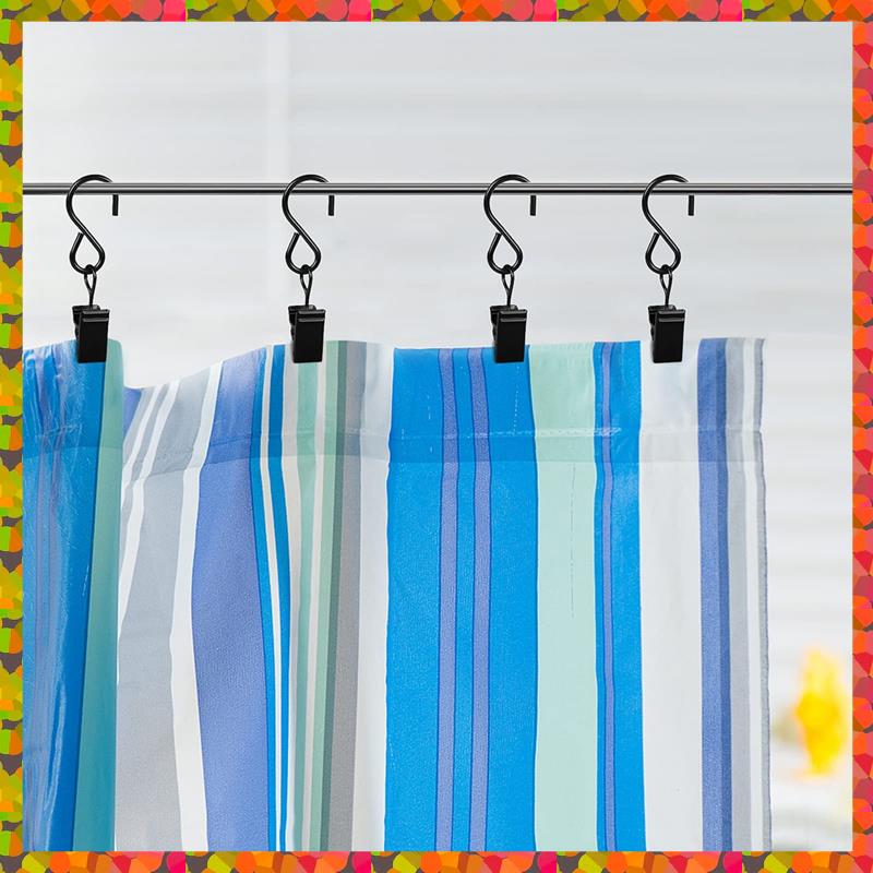 

Promotion! 46 Pack Light Clips For Outside String Lights Curtain Rod Hooks Photo Small Clips чёрный