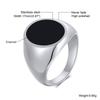 Xiaomi Vnox Oval Natural Stone Ring for Men Boys, Stainless Steel Silver Color Trendy Band, Size 7-12 Gift for Birthday Christmas Day