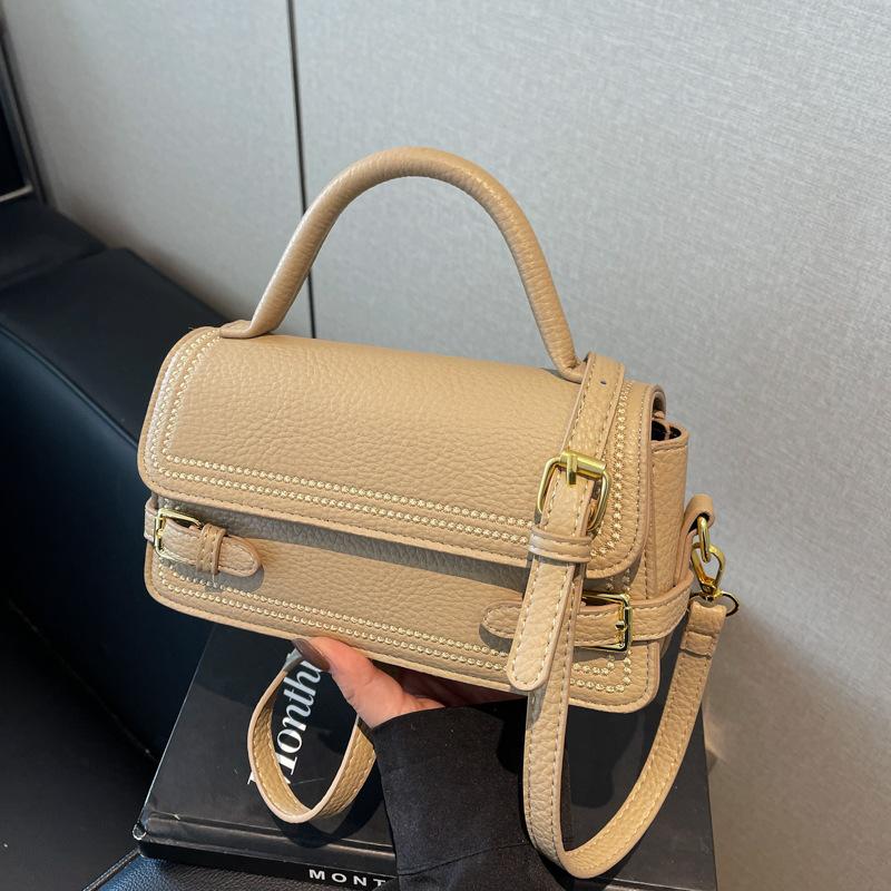 Retro fashion simple texture handbag spring new versatile shoulder messenger bag small square bag women