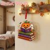 Car Pendant 2D Flat Reading Ghost Pendant Acrylic Spooky Halloween Ghost Ornaments Black Cat Halloween Bag Charm Holiday Party