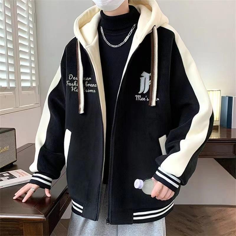 Trendig huvtröja för män: Lös casual sweatshirt för vår/höst, mångsidig långärmad topp