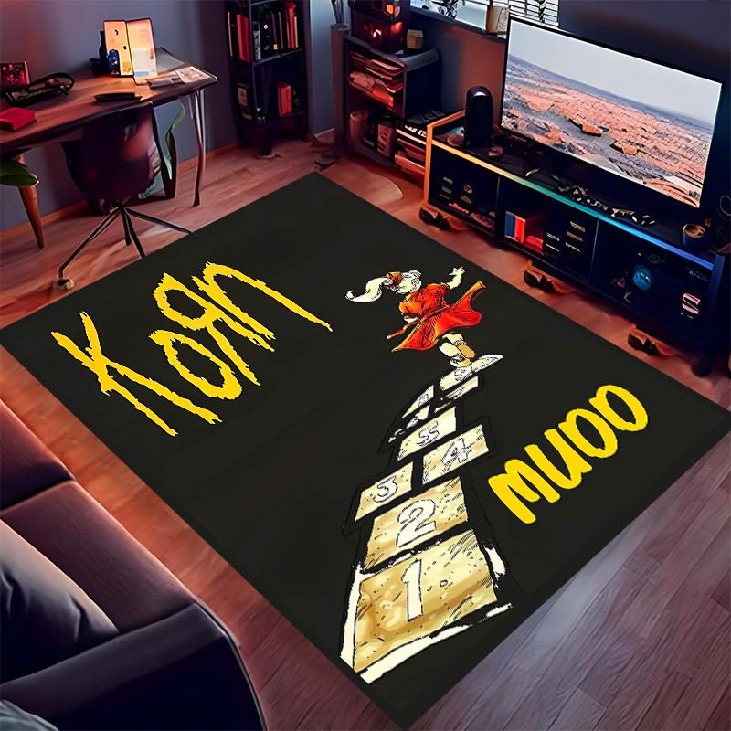 Custom personalization Korn rock band Print Area Rug - Soft, Washable Non-Slip Indoor Mat,Living Room,Home&Office Decorative Rug