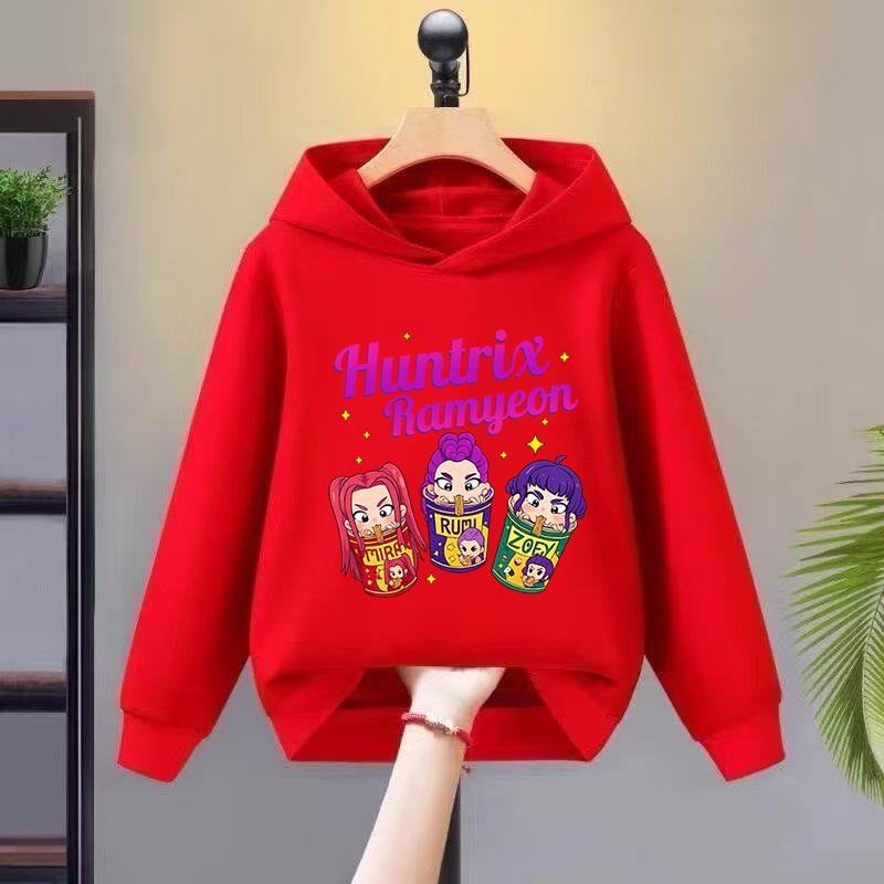 2025 New K-kpop Devil Hunter Children's Autumn Hoodie Fashion Versatile Girls' Long Sleeve Sweatshirt Comfortable Soft Top