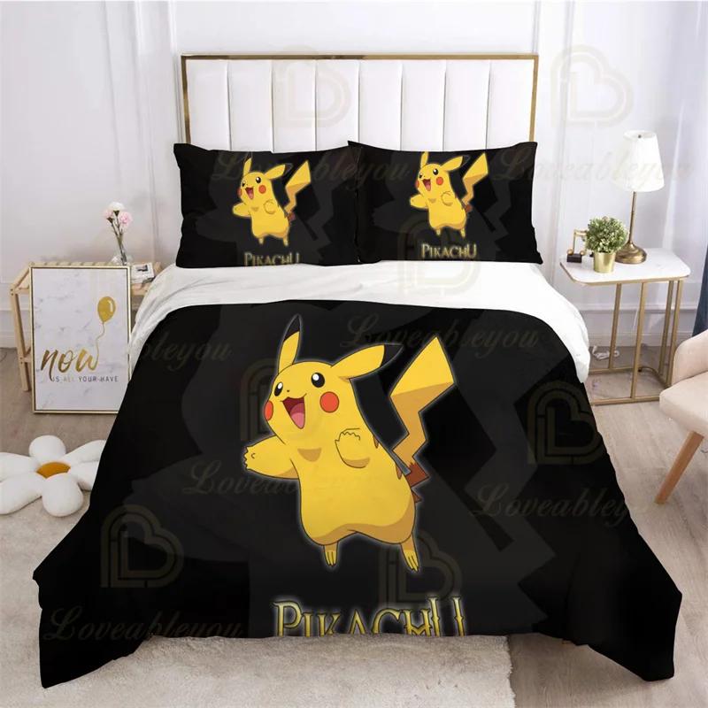 Mewtwo Bedding Set 3pcs EU AU US King Kids Duvet Cover Quilt Pillowcase Double Size Bedroom Bed Linen Decoration