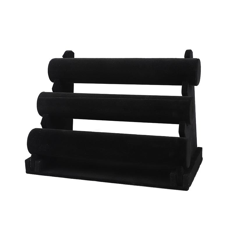 

Трехслойная стойка для демонстрации ювелирных изделий из черной бархатной кожи, стойка для хранения браслетов, головных уборов, стойка для демонстрации браслетов для часов.