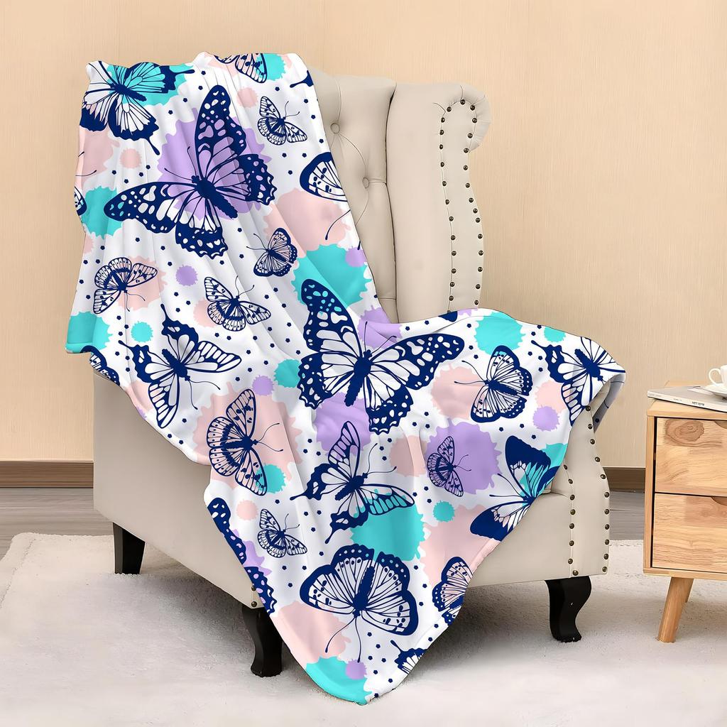 Cartoon animal patterns digital-printed polyester Bedroom velvet flannel soft sofa cover blanket Fleece cover blankets for beds