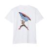 Small Planet Captain America Throw T-Shirt, White, Size L