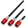 3PC Extended Hex Shank Quick Release Self-Locking Rod with Magnetic Extension