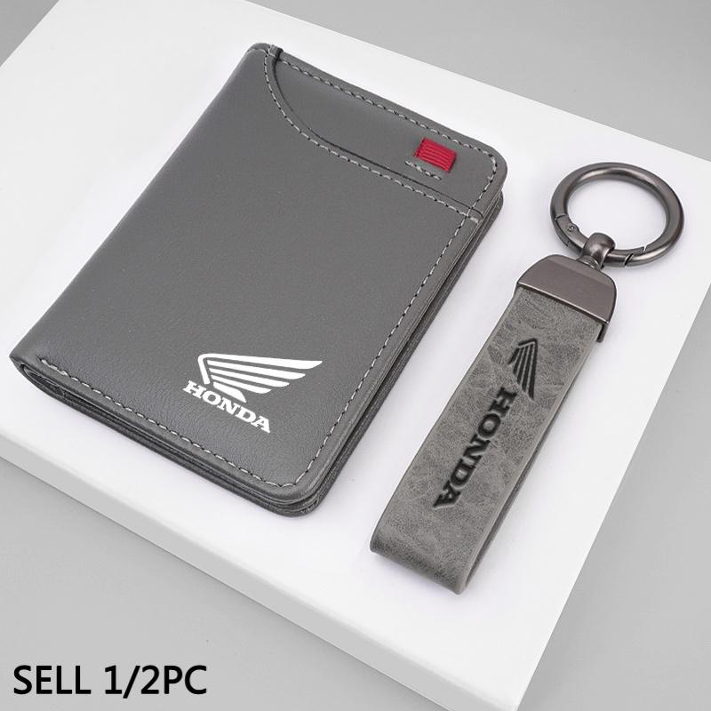 Leather For Honda CB400 CB650 FCBF CBR25ORR CRF SH3O0 NC75O Mini Credit Card Coin Purse Portable Wallet Car Interior Accessories RG0