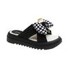 Summer cool slippers women's outer wear 2025 new high-end bow muffin thick bottom comfortable fairy style slippers woman