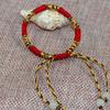 Women Braided Bracelet Adjustable Lucky Woven Rope Bead Handmade Knitted Ethnic Style Hand Chain for Wristband