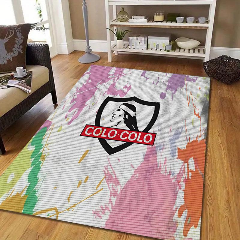 CSD Colo‑Colo Flannel Pattern Square Carpet,Area Rug,Carpet Rug for Living Room Bedroom Sofa Playroom Decor,Non-slip Floor Mat